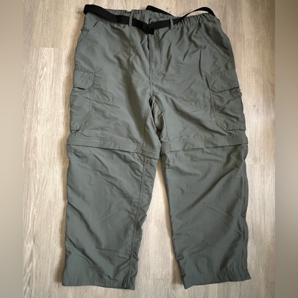 REI Convertible Cargo Men's Gray Pants UPF 50 XXL 28L with belt - Picture 2 of 10